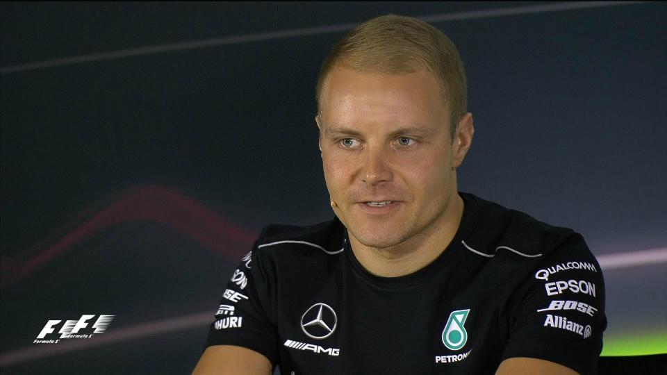 Valterri Bottas saat konferensi pers menyambut GP Rusia 2017.