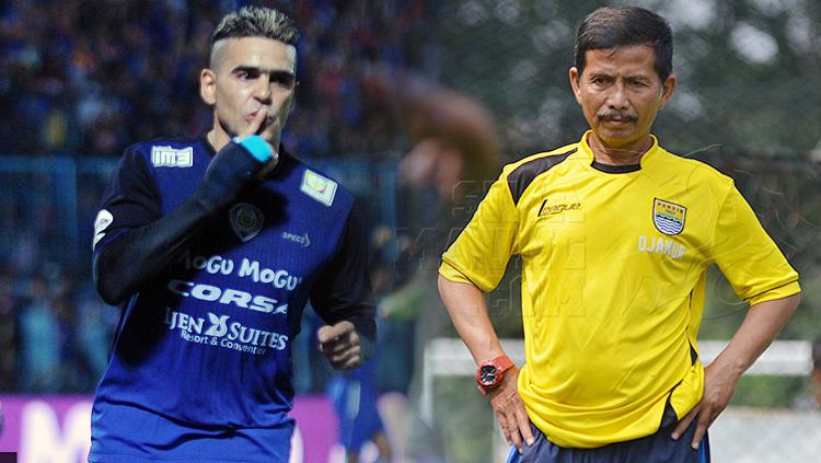 Cristian Gonzales dan Djajang Nurdjaman. Copyright: Ongisnade/Simamaung