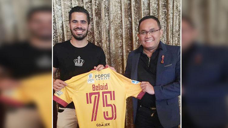 Tijani%20Belaid%20saat%20diperkenalkan%20sebagai%20penggawa%20anyar%20Sriwijaya%20FC.