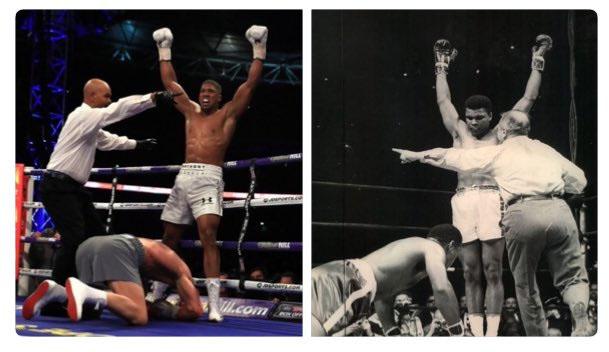 Anthony Joshua sang penerus Alm. Muhammad Ali. Copyright: @Tutsy22