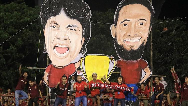 Para suporter PSM Makassar memberikan dukungan penuh kepada tim mereka di laga kontra Persija Jakarta.