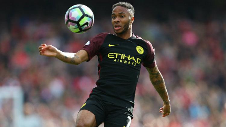 Gelandang andalan Manchester City, Raheem Sterling. Copyright: Catherine Ivill - AMA/Getty Images