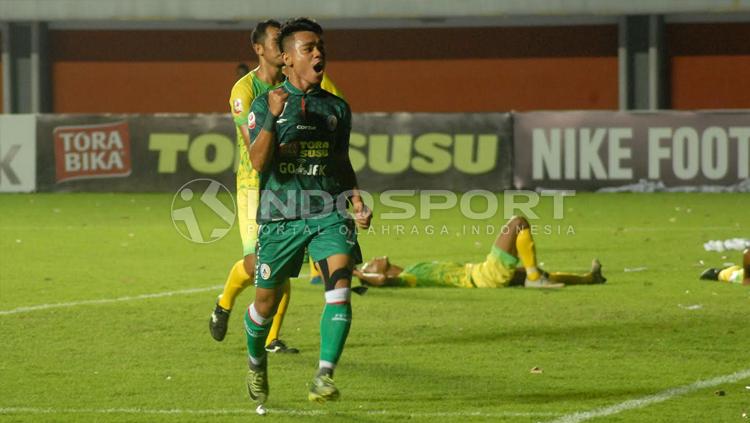 Winger PSS Sleman, Rossi Noprihanis cetak dua gol ke gawang Persip Pekalongan. Copyright: PRIMA/INDOSPORT