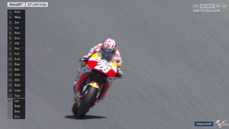 Dani Pedrosa berhasil finish di urutan pertamana di MotoGP Spanyol. - INDOSPORT