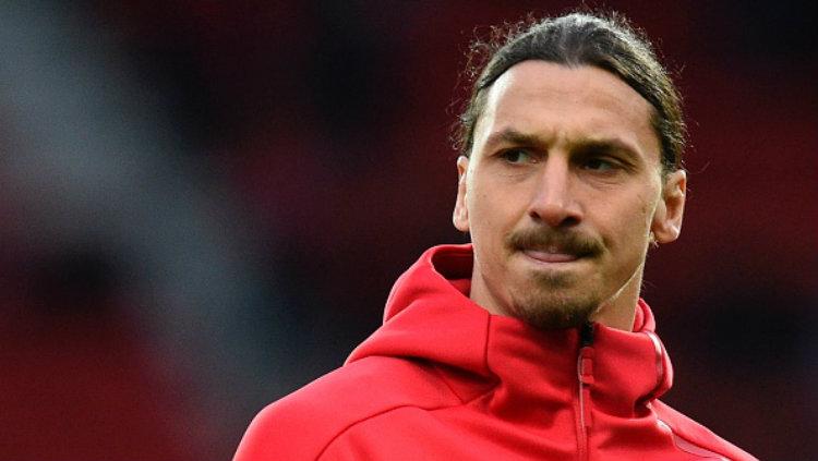 Striker andalan Manchester United, Zlatan Ibrahimovic. Copyright: OLI SCARFF/AFP/Getty Images