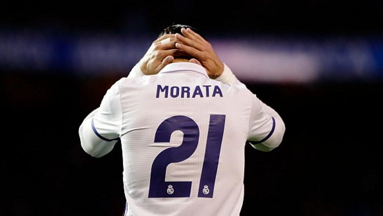 Alvaro Morata pada laga saat melawan Deportivo La Corun. Copyright: Jose Manuel Alvarez Rey/NurPhoto via Getty Images