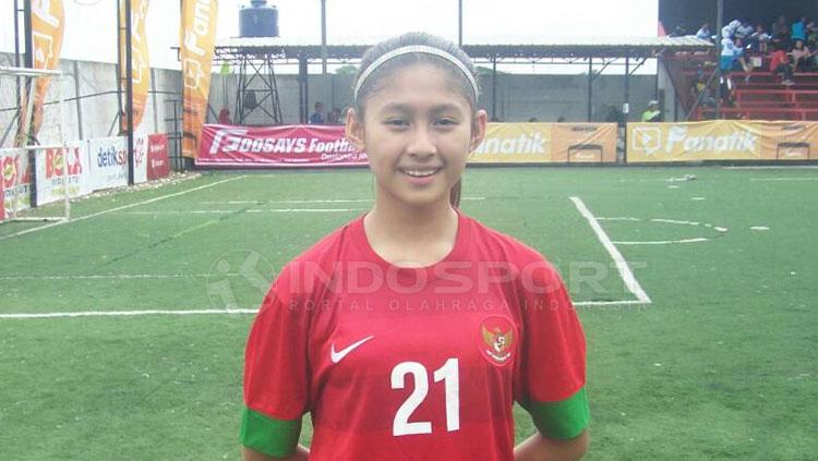Zahra Muzdalifah saat seleksi timnas futsal putri. Kini ia bermain di Timnas Wanita Indonesia dan tampil di akun Instagram @fifaworldcup.