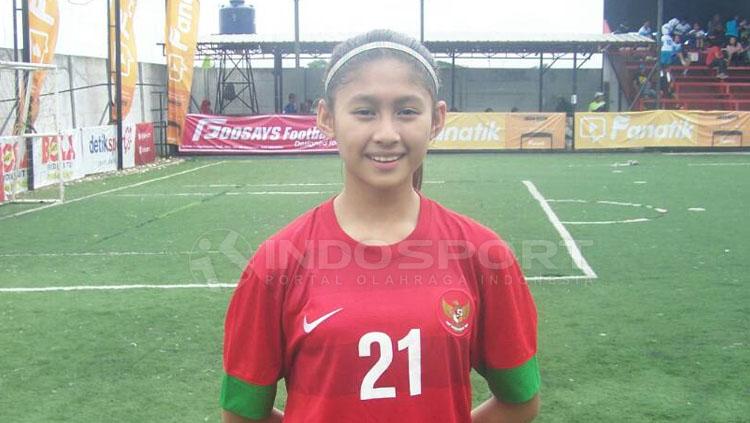 Zahra Muzdalifah saat seleksi timnas futsal putri. Kini ia bermain di Timnas Wanita Indonesia dan tampil di akun Instagram @fifaworldcup. - INDOSPORT