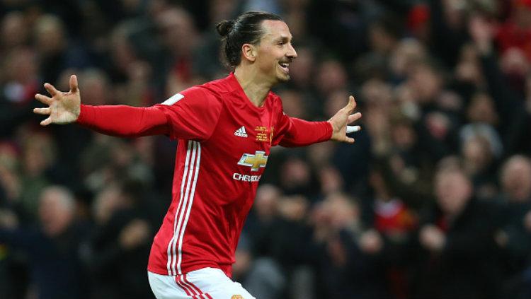 Striker andalan Manchester United, Zlatan Ibrahimovic. Copyright: Catherine Ivill - AMA/Getty Images