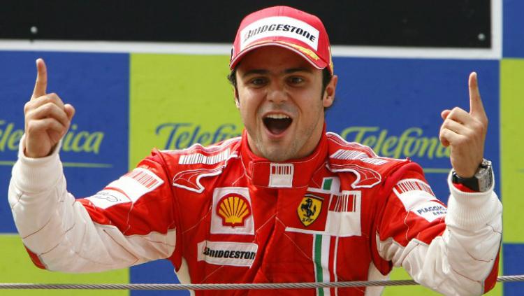 Mantan pembalap F1, Felipe Massa saat menang GP F1 Spanyol 2007.
