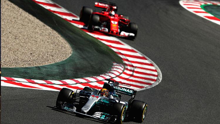 Lewis Hamilton di Spanyol. Copyright: Dan Istitene/Getty Images