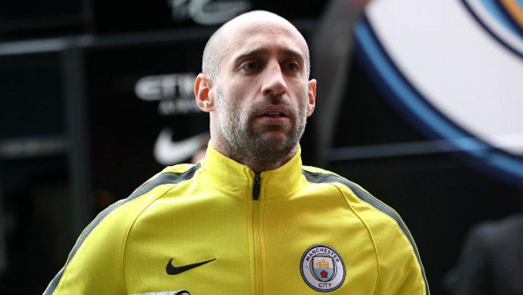 Pablo Zabaleta saat masih membela Manchester City.