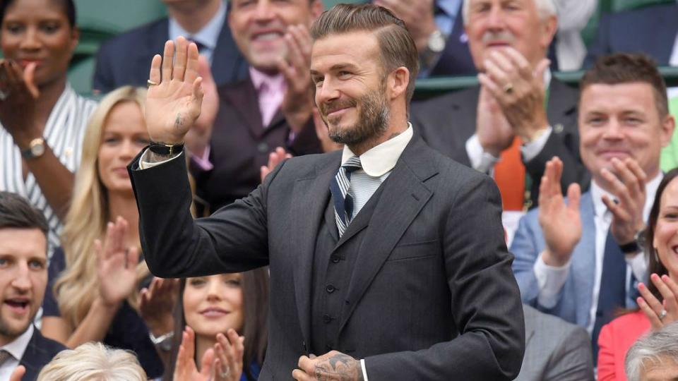 David Beckham menonton laga Wimbledon. Copyright: Getty Images