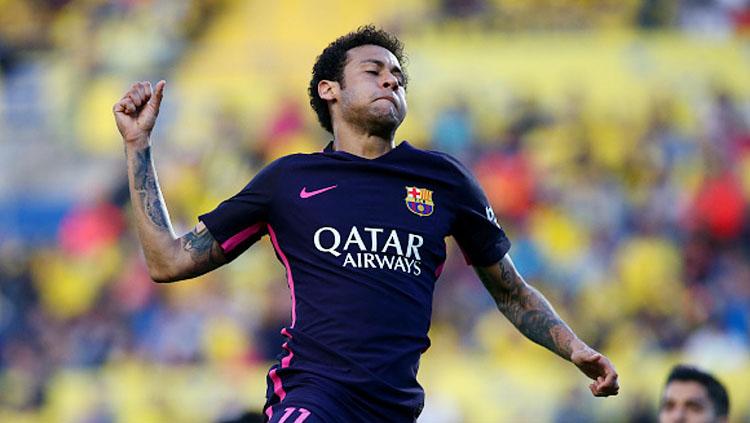 Neymar mencetak hattrick di pertandingan La Liga Spanyol melawan Las Palmas. Copyright: Charlie Crowhurst/Getty Images