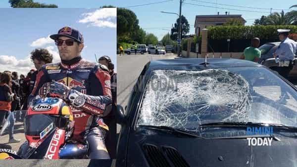 Kondisi mobil yang menabrak Nicky Hayden. Copyright: Rimini Today