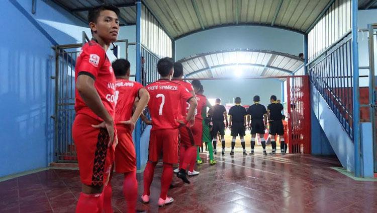 Pemain Persijap Jepara saat akan memasuki stadion. Copyright: Media Officer Persijap