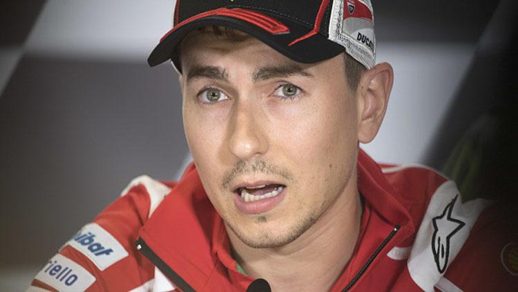 Pembalap Ducati, Jorge Lorenzo dalam konferensi pers.