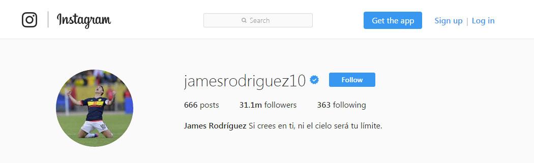 Caption Copyright: Instagram/@James Rodriguez