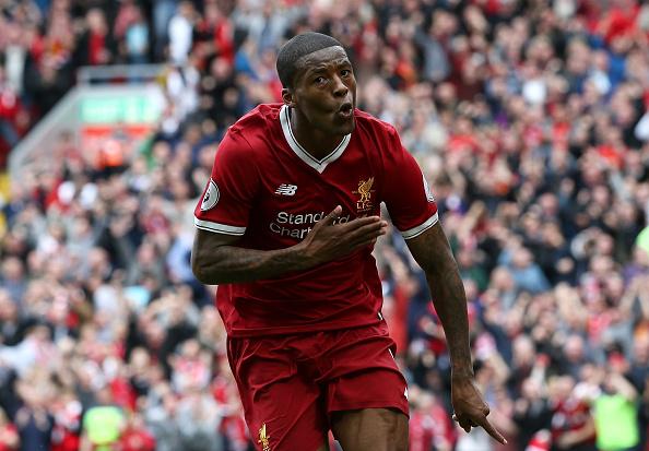 Georginio Wijnaldum mencetak gol pertama Liverpool. Copyright: Getty Images