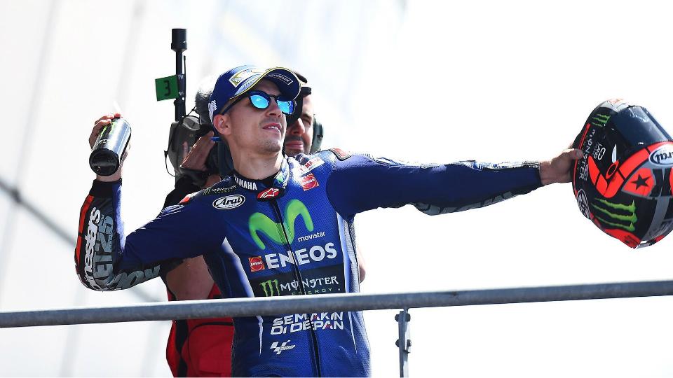 Maverick Vinales finish pertama di GP Prancis. Copyright: Twitter/Maverick Vinales