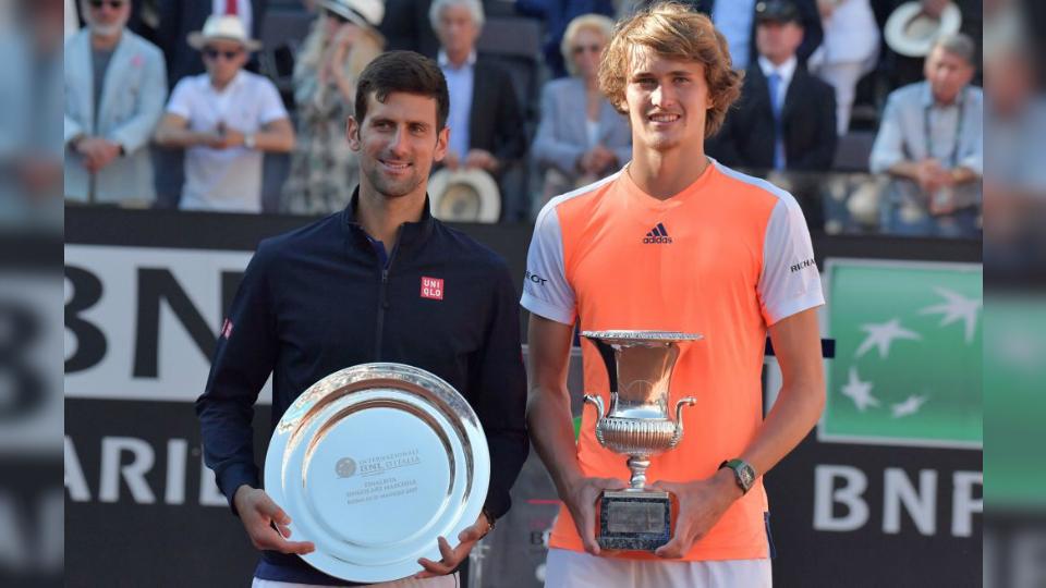 Novak Djokovic dan Alexander Zverev di final Italia Terbuka 2017. - INDOSPORT