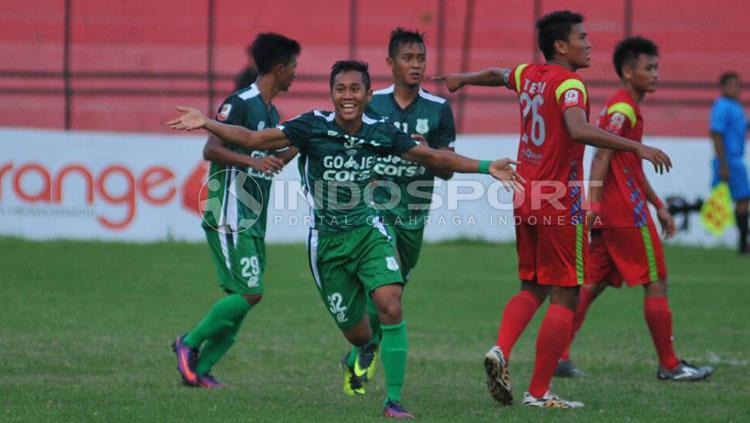 Wiliyando merayakan kemenangan usai mencetak gol ke gawang Babel. Copyright: Kesuma Ramadhan/Indosport