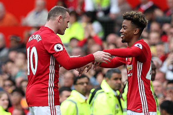 Angel Gomes masuk menggantikan Wayne Rooney di menit 88. Copyright: Getty Images