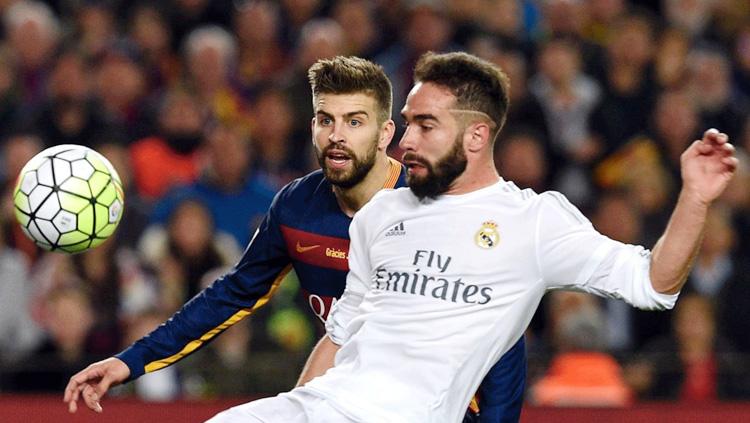 Gerard Pique dan Daniel Carvajal. Copyright: sport-english.com