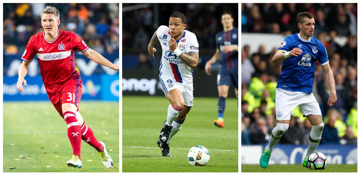 (Kiri-kanan) Bastian Schweinsteiger, Memphis Depay, Morgan Schneiderlin. Copyright: Internet/Getty Images