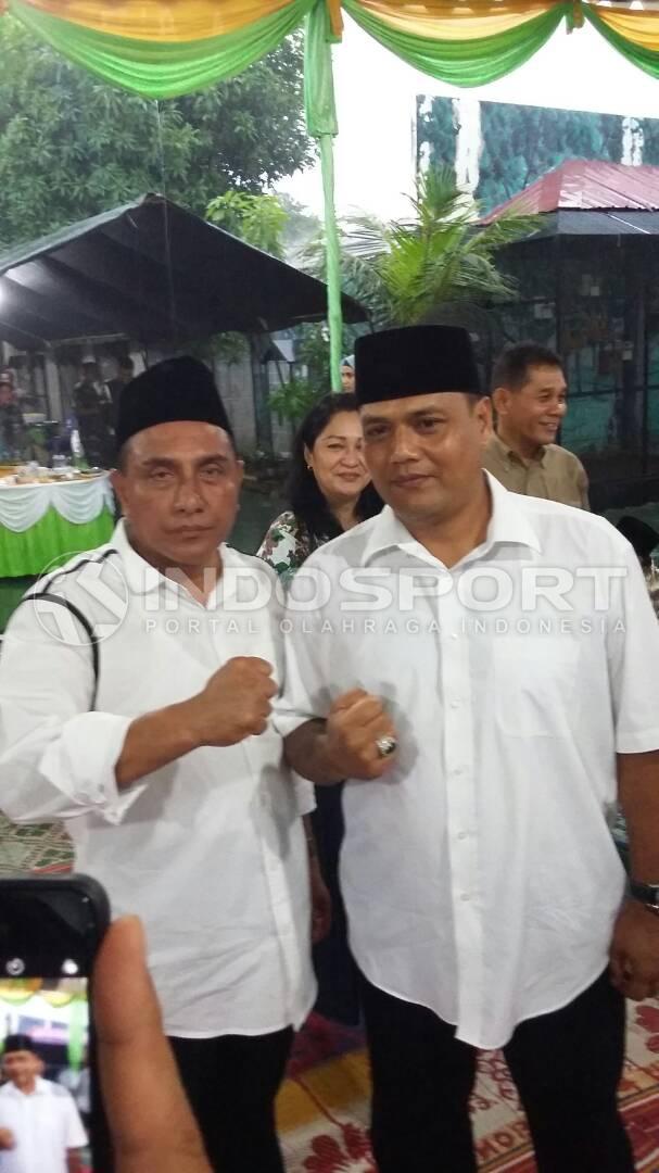 Sambutan singkat Edy di depan tamu undangan dan keluarga besar PSMS. Copyright: Kesuma Ramadhan/INDOSPORT