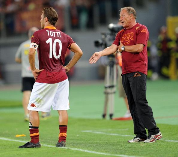 Francesco Totti dan Zdenek Zeman pernah bekerja sama di AS Roma. Copyright: Giuseppe Bellini/Getty Images