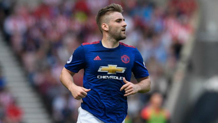 Bek sayap Manchester United, Luke Shaw. Copyright: Stu Forster/Getty Images