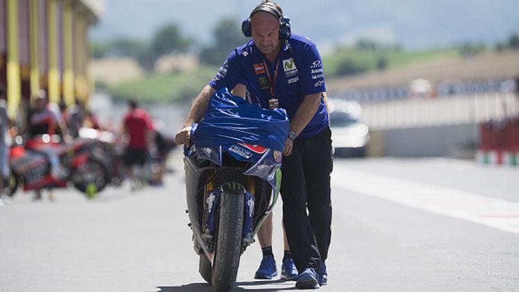 Kondisi motor Maverick Vinales setelah terjatuh. Copyright: irco Lazzari gp/Getty Images