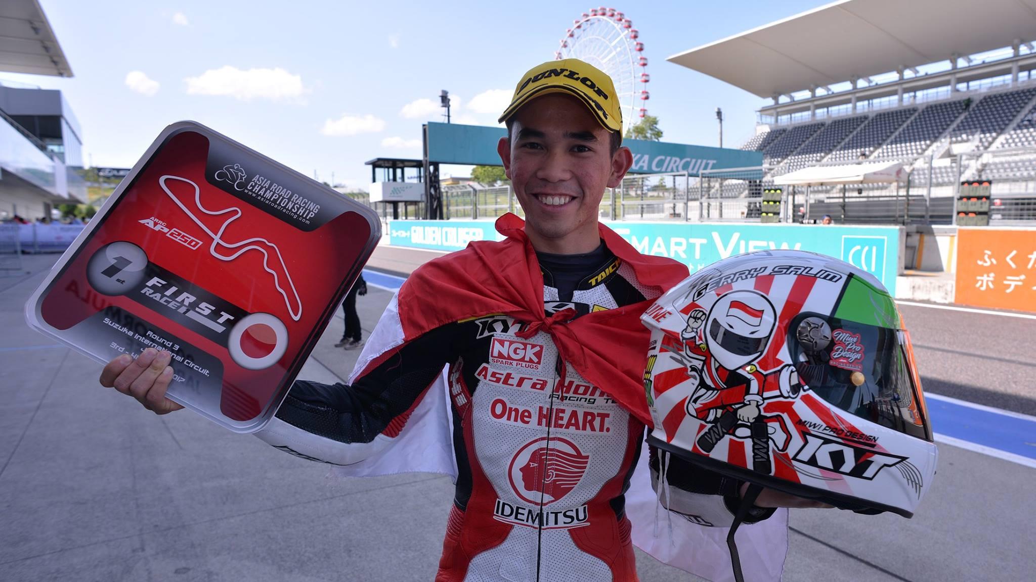 Gerry Salim meraih juara pada race 1 AP250 ARRC 2017 di Sirkuit Suzuka, Jepang. Copyright: Facebook