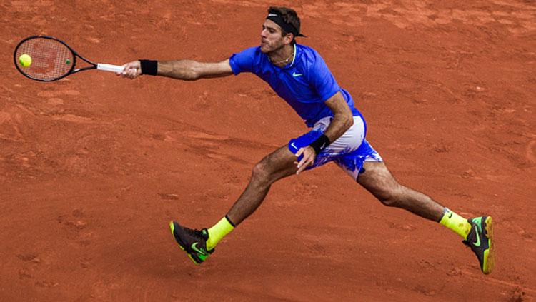Juan Martin del Potro saat menghadapi Andy Murray di Prancis Terbuka 2017.