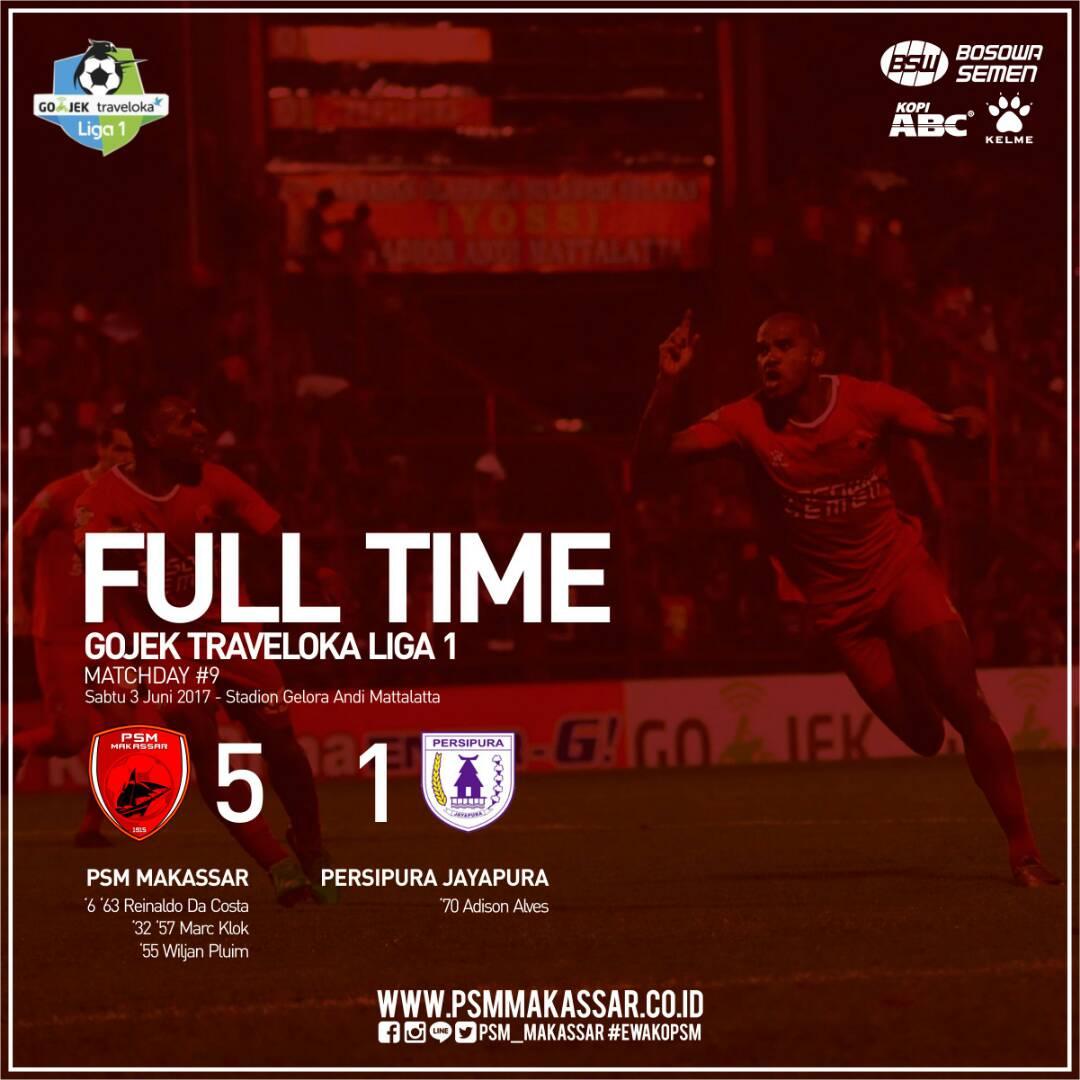 PSM Makassar vs Persipura. Copyright: twitter.com/psm_makassar