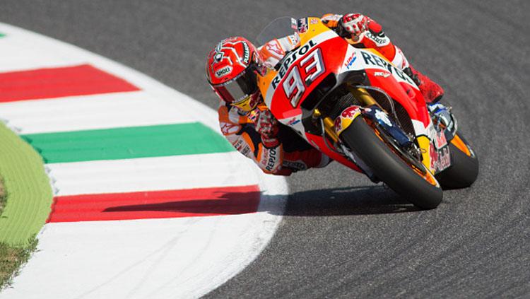 Marc Marquez dalam lintasan balap. Copyright: INDOSPORT