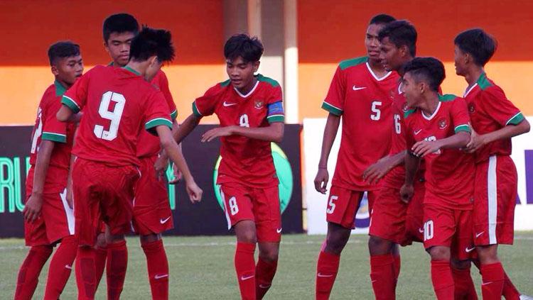 Selebrasi pemain Timnas U-16. Copyright: Istimewa