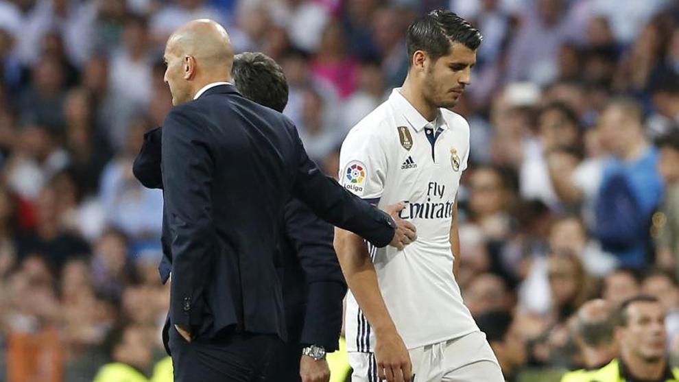 Zidane dan Alvaro Morata. Copyright: Marca