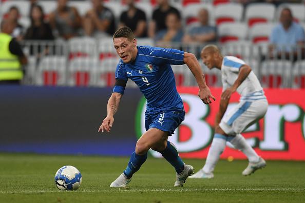 Andrea Belotti saat membela Timnas Italia pada pertandingan melawan Urugay. Copyright: INDOSPORT