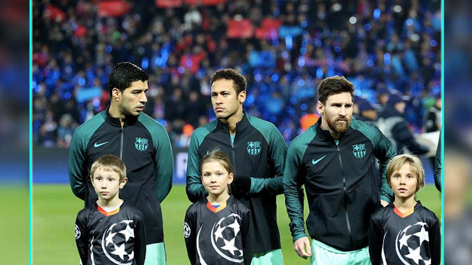 Trio MSN Barcelona, Lionel Messi, Luis Suarez, dan Neymar Jr. - INDOSPORT