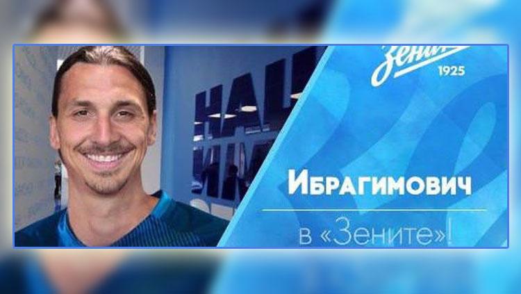 Akun media sosial Zenit umumkan Zlatan Ibrahimovic resmi jadi milik mereka. Copyright: Instagram