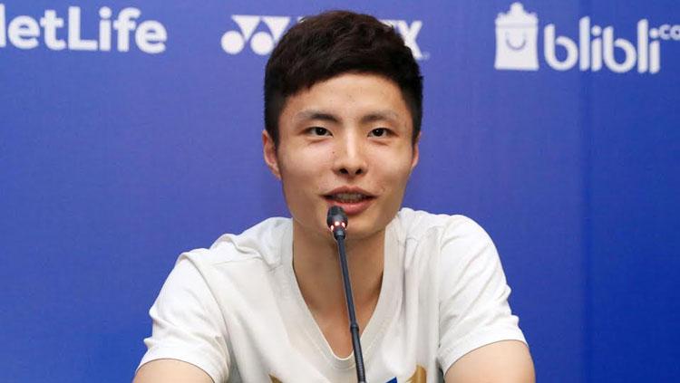 Atlet Bulutangkis China, Shi Yuqi, yang gemar membuat video TikTok demi menghibur penggemarnya.