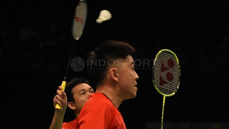 Hendra Setiawan/Tan Boon Heong di Indonesia Open 2017.