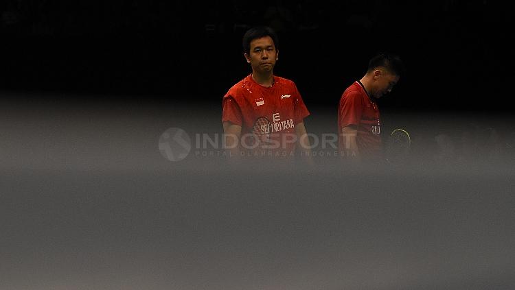 Hendra Setiawan/Tan Boon Heong di Indonesia Open 2017.