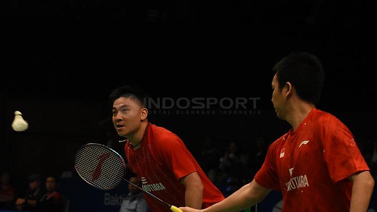 Hendra Setiawan/Tan Boon Heong di Indonesia Open 2017.