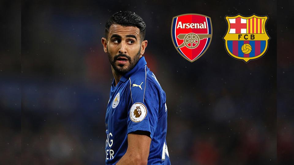 Gelandang serang Leicester City, Riyad Mahrez direbutkan oleh Arsenal dan Barcelona. Copyright: INDOSPORT