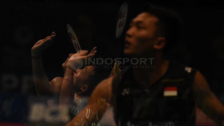 Aksi Ihsan Maulana Mustofa di Indonesia Open 2017.