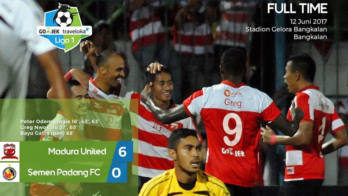 Madura United vs Semen Padang. Copyright: Twitter Liga 1