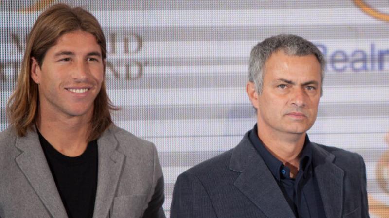 Sergio Ramos dan Jose Mourinho. Copyright: 